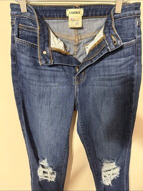 L'AGENCE Skinny Distressed Blue Jeans